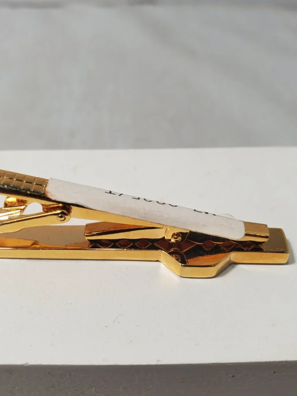 Designer Style Octagonal Geometric gold Cufflink  Tie Slide Set w/ Silver Center